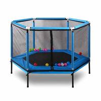 Trampoline Hexagonal d'Intérieur pour Enfants, Capacité 75kg, Filet de Sécurité, Piscine à Balles, Parc de Jeu, 110cm, Équipement d'Exercice pour Tout-Petits