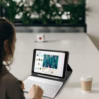 Teclado Bluetooth Recargable 10.9 con Logotipo Personalizado, Certificación Rohs, Fcc y Ce, con Funda de PU, Teclado Mágico Inteligente para iPad 10.ª Generación, Blanco