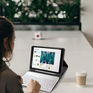 Custom logo Rohs Fcc Ce Rechargeable 10.9 <b>bluetooth</b> <b>Keyboard</b> with PU case Smart Magic <b>Keyboard</b> for ipad 10th White - Product Image 5
