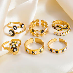 Bague ouverte plaquée or de style européen pour femme, design géométrique, bijoux de fête, bagues tendance - Product Image 1