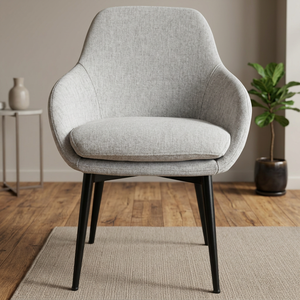 Chaise de salle à manger moderne et luxueuse LOTUS avec assise en mousse souple et pieds en métal noir pour restaurant, hôtel, école - Product Image 4