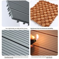 Revêtement de sol en vinyle PVC à emboîtement, auto-installable, imperméable, luxueux, écologique, anti-corrosion, lot de 5 ou 32 pièces pour balcon
