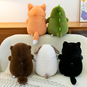 Cuscino Personalizzabile <span class=keywords><strong>a</strong></span> Forma di Cane o Gatto Nero, Peluche con Cerniera Posteriore e Imbottitura Rimovibile per Supporto nel Sonno - Product Image 2