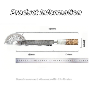 Couteau à pain dentelé de qualité supérieure, motif Damas, manche en bois et résine, acier inoxydable tranchant, pour trancher le pain, les toasts et les gâteaux - Product Image 5