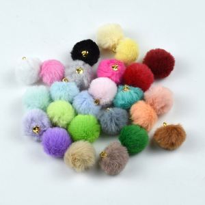 Pendentif pompon en fausse fourrure de lapin de 2 cm, boule en peluche, accessoire porte-clés pour vêtements et sacs - Product Image 4