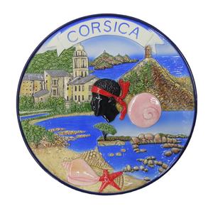 Assiette Souvenir en Céramique Peinte à la Main Personnalisée Design <span class=keywords><strong>France</strong></span> Corse - Product Image 1