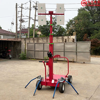 Nouvelle tour d'éclairage mobile sur chariot de type chariot à roulettes 500W LED avec mât de levage manuel pour l'éclairage de chantier