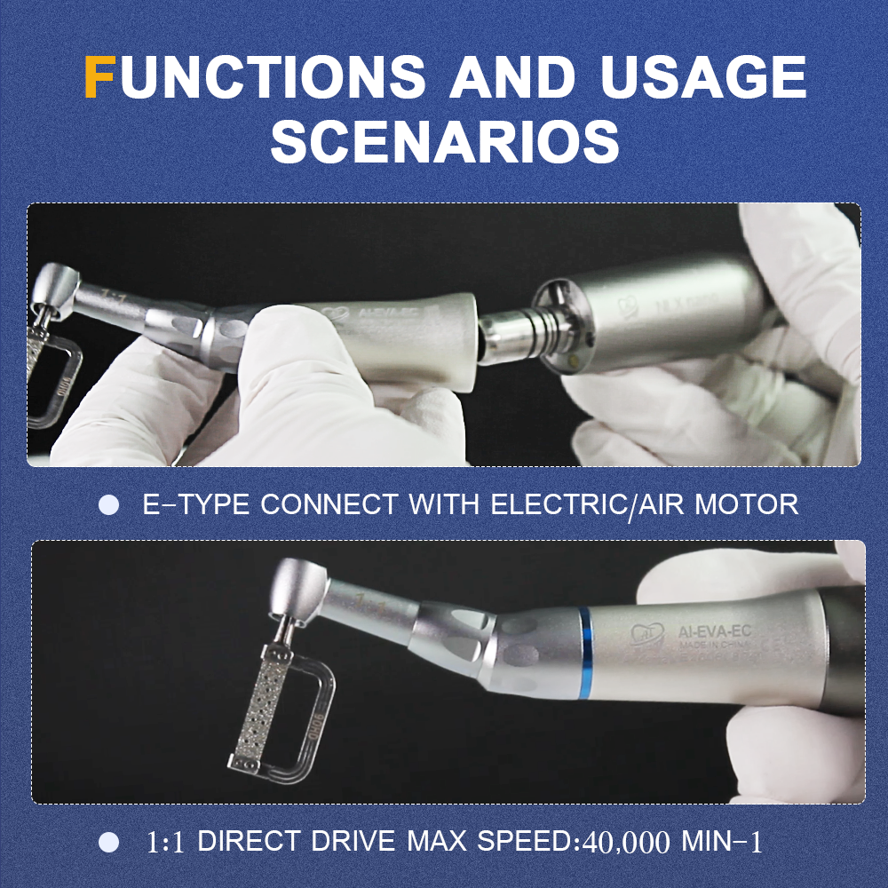 DENTAL CONTRA CONTRE Angle Dentaire Bague Bleu Basse Vitesse Modèle Pièce à Main EUR 57,59 - Foto 3