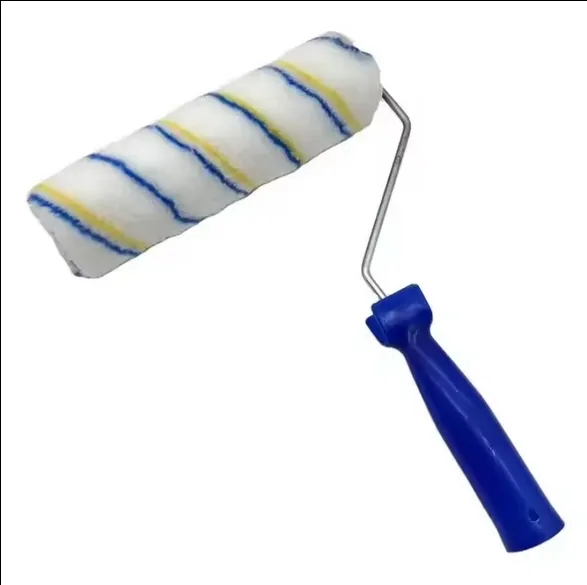 9 pollici blu con striscia gialla materiale poliestere a buon mercato Custom rullo ricarica spazzola maniglia strumento di ricarica rullo