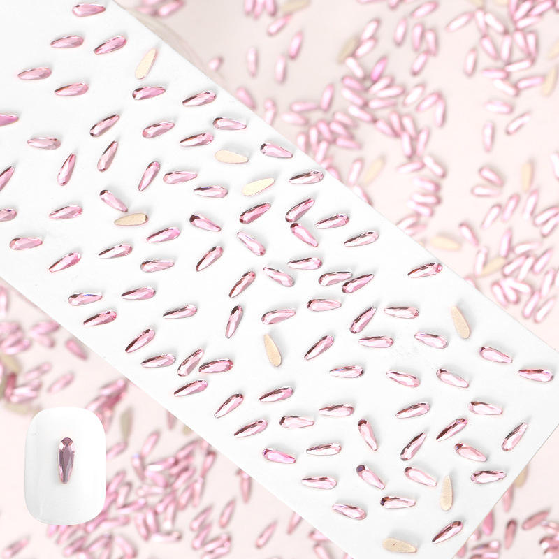 Pink special-shaped diamond 2*6 water drop