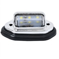 Éclairage de plaque d'immatriculation LED, chrome noir, base ovale, blanc, 12V 24V, camion, remorque, fourgonnette, camping-car, caravane, étanche