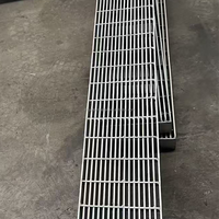 Caniveau de drainage pour allée avec grille en résine, acier inoxydable et fonte, pour extérieur