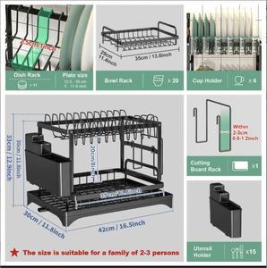 Escurridor de Platos de Doble Nivel para Encimera, de Metal, para Uso en Fregadero, Precio de Fabricante - Product Image 6