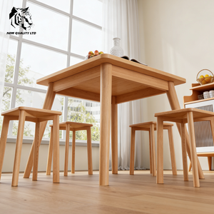 Mesa de comedor cuadrada de madera, diseño nuevo, muebles de comedor, precio bajo de fábrica en China, OEM ODM, en stock, lista para enviar. - Product Image 3