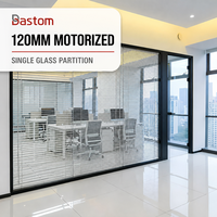 Système de cloison en verre double vitrage modulaire de 120 mm, volets motorisés pour tout environnement commercial de grande envergure