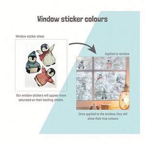 Custom Christmas Penguins Snowflakes <b>Window</b> Stickers Removable Vinyl <b>Decal</b> Sticker For Home Or Shop - Product Image 5