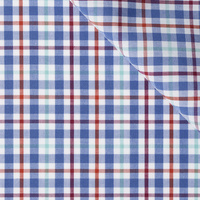 Kain Tenun Berkualitas Tinggi Grosir Kustom 100% Katun Celup Benang Biru Motif Kotak-kotak 108GSM Berat Sedang untuk Pria, Wanita, dan Anak-anak