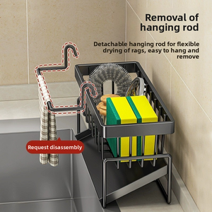 Portaspugne da <span class=keywords><strong>Cucina</strong></span> per Ripiani del Piano di Lavoro, Organizzatore per Lavello con Scolapiatti - Product Image 6