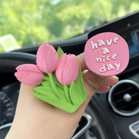 Diffuseur de parfum pour voiture en forme de tulipe de luxe, clip pour grille d'aération, décoration florale intérieure, aromathérapie, rafraîchisseur, cadeau pour femme, accessoire de voiture