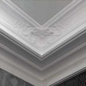 <span class=keywords><strong>Corniche</strong></span> de <span class=keywords><strong>plafond</strong></span> en polyuréthane de conception moderne de luxe, moulage d'angle sculpté en PU pour la décoration intérieure de villa et d'hôtel, léger - Product Image 6