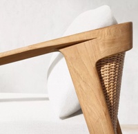 Nouveau Salon de Jardin Classique en Teck 2025 – Canapé Simple en Rotin Tressé et Table Basse – Mobilier d'Extérieur Décontracté