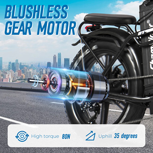 Vélo cargo électrique Chamrider DT450 Pro, batterie grande capacité 48V50Ah, pneus larges anti-crevaison 20 pouces, vélo de banlieue électrique, stock UE - Product Image 4