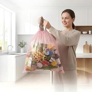 Huamaohengchun100 PCS 4 Gallon Unscented Tiny Waste Bag 15 Liters Liners for <b>Kitchen</b> Office Car and Bathroom, Pink - Product Image 5