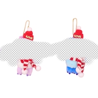 Pendentifs décoratifs de Noël en peluche Stitch de 10 cm (4 pouces) – Petits jouets porte-clés en peluche de dessin animé pour Noël