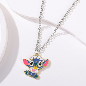 Clásico lindo <span class=keywords><strong>Lilo</strong></span> & <span class=keywords><strong>Stitch</strong></span> collar Anime personaje <span class=keywords><strong>Stitch</strong></span> NeckChain para amigos cumpleaños joyería regalos - Product Image 4