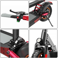 Trottinette électrique tout-terrain légère et étanche de 10 pouces, 350W, 36V, haute vitesse 40 km/h, double frein à disque, deux roues, pliable