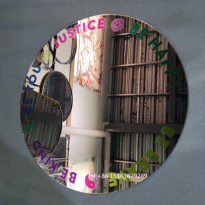 กระจกตกแต่งผนังทรงกลมแบบไร้กรอบ ขนาด 6 8 10 นิ้ว ดีไซน์ทันสมัย ผลิตด้วยมือ พร้อมลายหน้ายิ้ม ติดตั้งง่าย - Product Image 1