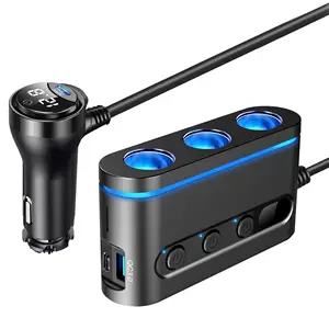 Quick Charge 3.0 Cigarette Lighter Adapter 12V/24V Car Charger 2 PD30W Ports 3 car socket car cigarette lighter