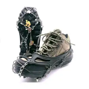 Ramponi ghiaccio Snower impugnature da trazione scarpe impugnature antiscivolo 19 denti in acciaio inox punte di protezione sicura
