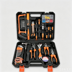 General Repair Tool <b>Set</b> With Screwdrivers <b>Pliers</b> Hammer Tape Measure Level Hex Wrenches Adjustable Wrench Hard Case - Product Image 3