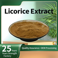 Poudre d'extrait de racine de réglisse (Glycyrrhiza Glabra) de qualité alimentaire pour les formules professionnelles de soins de la peau et de compléments alimentaires