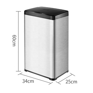 Thùng Rác Thông Minh Có Cảm Biến Tự Động Bằng Thép Không Gỉ 42L Thùng Rác Không Cần Chạm Cho Nhà Bếp Thùng Rác Công Cộng Bằng Kim Loại Lớn Nắp Mềm - Product Image 6