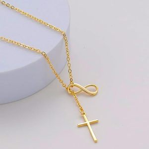 Infinity Lucky 8 <span class=keywords><strong>collana</strong></span> con ciondolo a croce per donne-<span class=keywords><strong>collana</strong></span> anallergica, Infinity Lariat fede Forever - Product Image 5