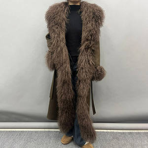 חדש פרווה מונגוליאני פרווה, מעיל צמר השרוול ארוך מעיל קשמיר עבור נשים - Product Image 1