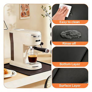 Tapis à café en <span class=keywords><strong>silicone</strong></span> - Tapis antidérapant et imperméable pour machine à expresso |   Protecteur de comptoir anti-déversement pour bar à café et cuisine - Product Image 5