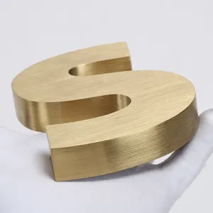 Biển chữ nổi 3D bằng kim loại màu vàng hồng - Product Image 1