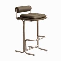 Tabouret de bar moderne minimaliste en fer forgé avec dossier, tabouret de bar haut pour salon, chaise de réception de luxe léger