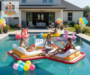 NOVA Canapé de piscine gonflable, plateforme flottante, quai flottant gonflable en PVC, été pour les fêtes aquatiques - Product Image 2