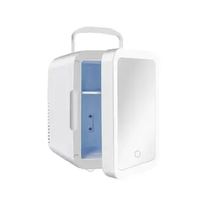 4L 가정용 전기 스킨 케어 냉장고 화장품 휴대용 Ac 미니 화장품 냉장고 거울 LED 빛