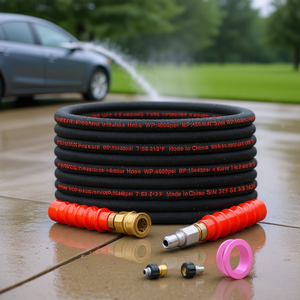 Manguera de extensión para lavadora a presión Vevor de 100 pies y 3/8 pulgadas, resistente a pliegues, de alta resistencia, 4800 Psi, para lavado a presión - Product Image 2