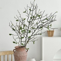 Branches artificielles sèches, bourgeons verts, plantes en plastique, longues branches de 30 cm à 100 cm pour la création de décorations d'arbres, salons et centres commerciaux