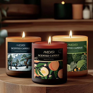 Candele Profumate Personalizzate in Barattolo di <span class=keywords><strong>Vetro</strong></span>, Etichette Adesive con Foglia d'Oro per Decorazione Casa, Vendita all'Ingrosso - Product Image 1