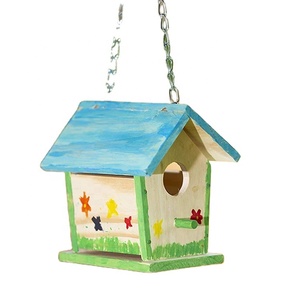 Nido di uccelli in legno nido di allevamento di gabbia per uccelli fai da te all'aperto appeso casetta per uccelli in legno - Product Image 1