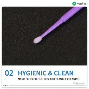 Herramientas de belleza de gran venta en el comercio exterior: Hisopos de algodón PP desechables flocados, pequeños bastoncillos de algodón <span class=keywords><strong>para</strong></span> extensión de <span class=keywords><strong>pestañas</strong></span> y maquillaje, en caja. - Product Image 3