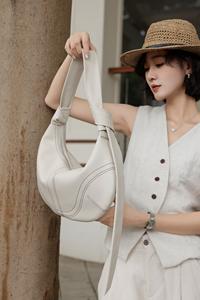 Custom Logo Casual Corporate Women's Genuine Leather Ladies Quality <b>Bags</b> <b>White</b> Underarm Handbags for Women - Product Image 6
