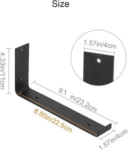 22.5x4x11 cm treo tường màu đen thép nặng Kệ khung - Product Image 3